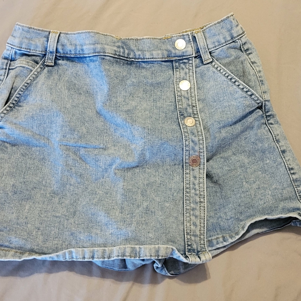 Denim Button-Up Girl's Shorts